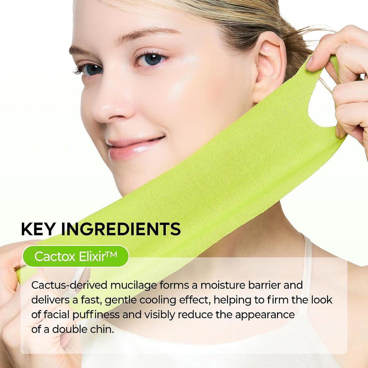 Cactox V-Lifting Mewing Band with Cactus Extract for Cooling, Puffiness Reduction, and Pore Tightening for Enhanced Skin Repair