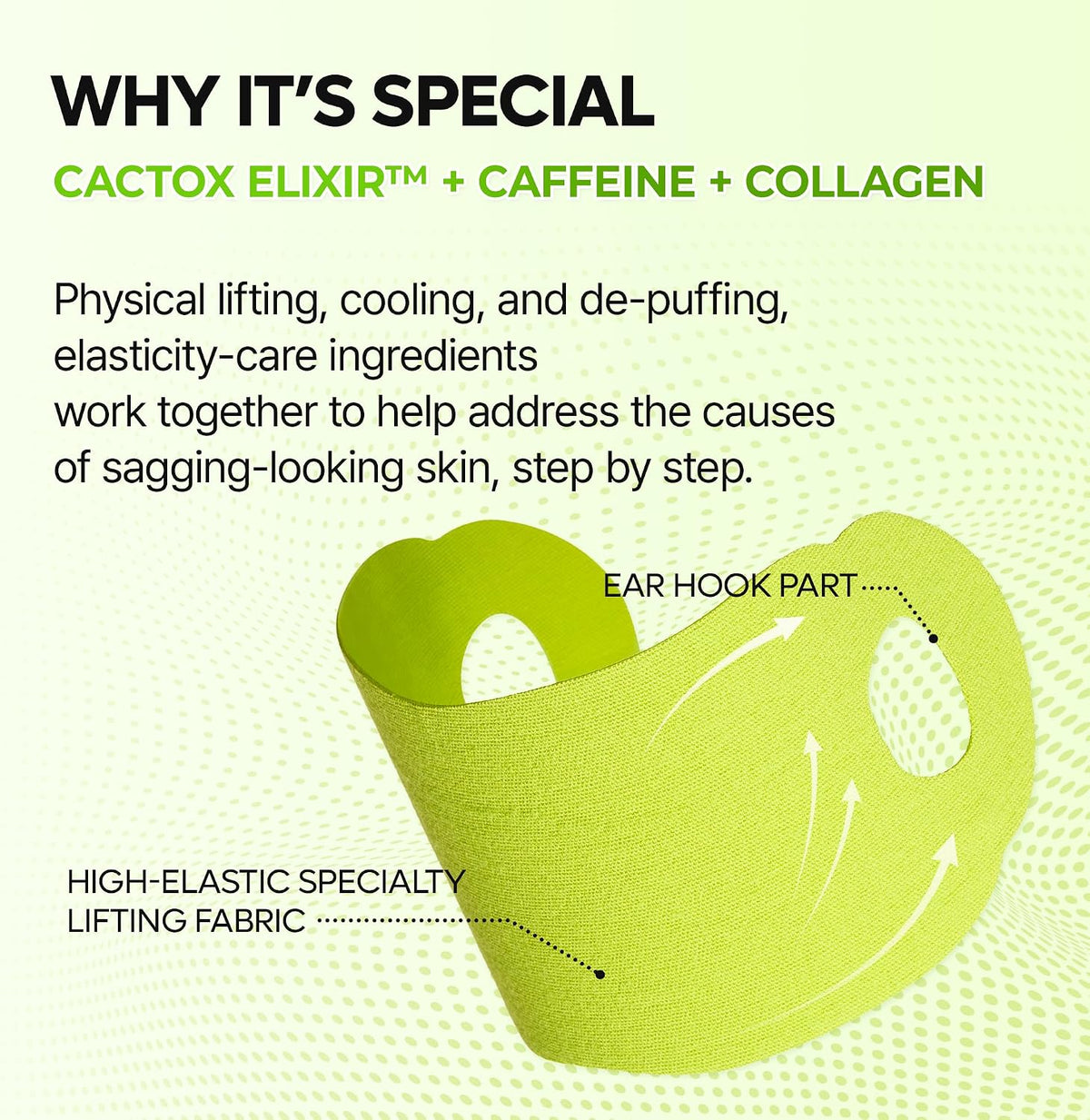 Cactox V-Lifting Mewing Band with Cactus Extract for Cooling, Puffiness Reduction, and Pore Tightening for Enhanced Skin Repair