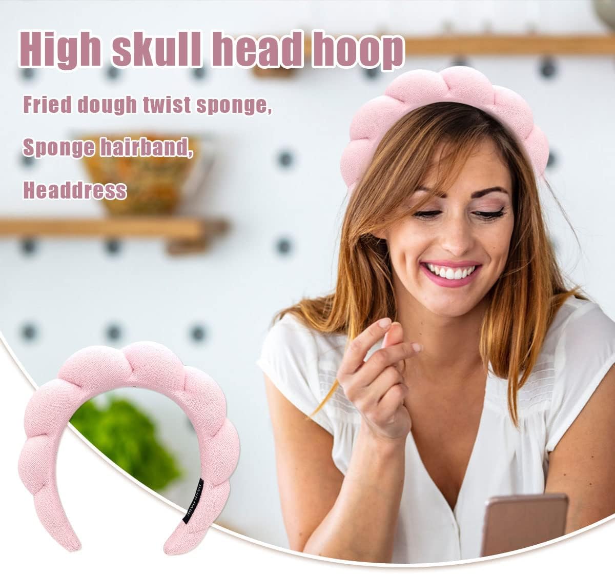 Puffy Spa Makeup Headband – Soft Absorbent Skincare Wrap