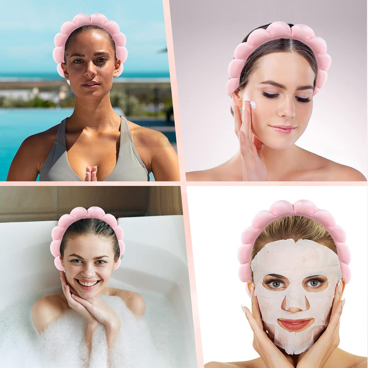 Puffy Spa Makeup Headband – Soft Absorbent Skincare Wrap