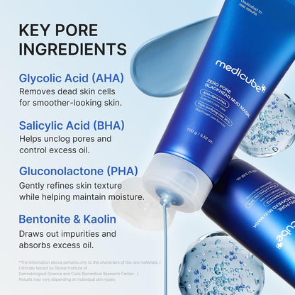 Zero Pore Blackhead Mud Mask - Cleansing and Gentle Exfoliation for Pore Care