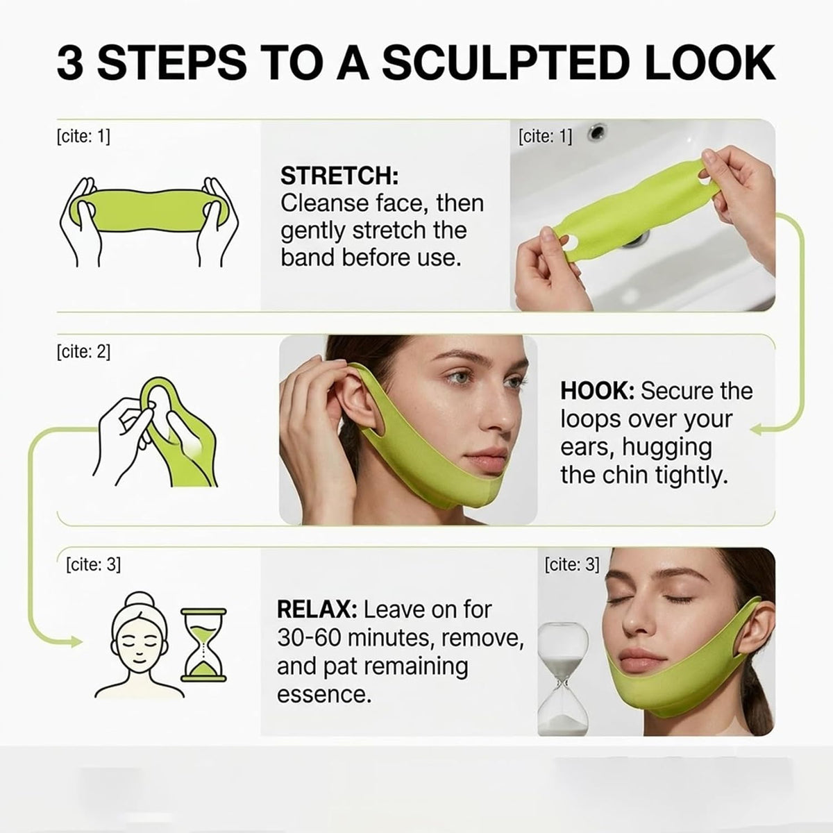Cactus Collagen V-Line Firming Mask – Chin Lifting Band