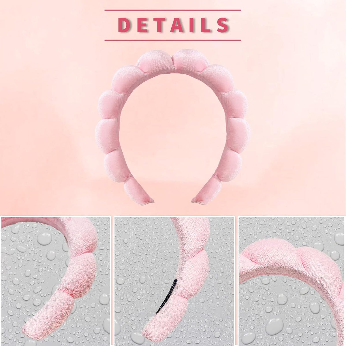 Puffy Spa Makeup Headband – Soft Absorbent Skincare Wrap