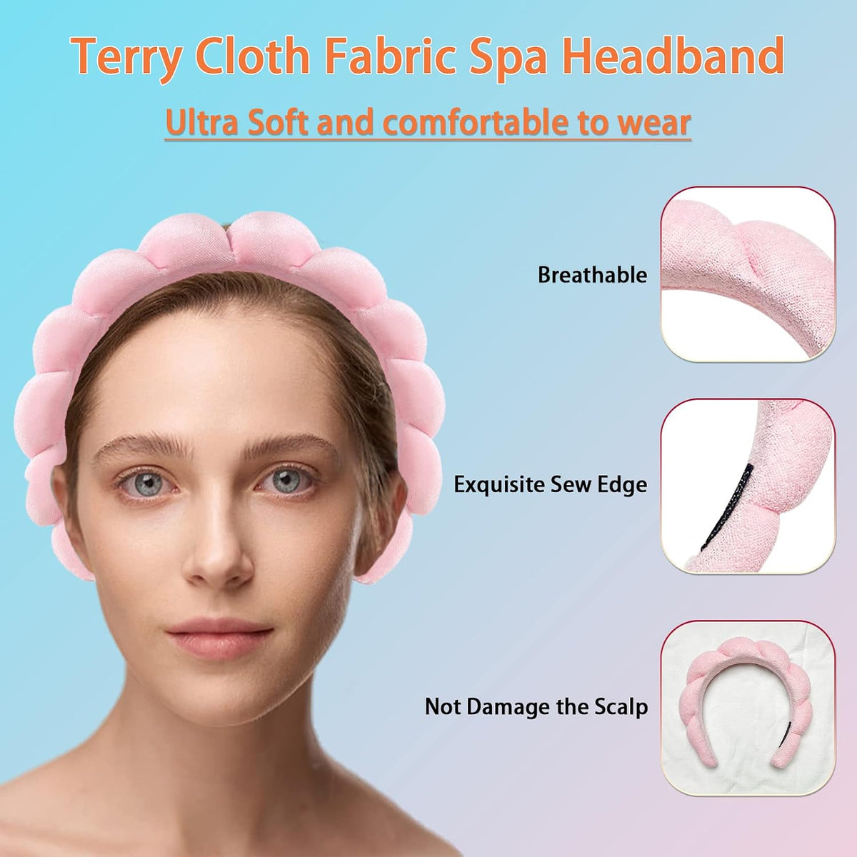 Puffy Spa Makeup Headband – Soft Absorbent Skincare Wrap