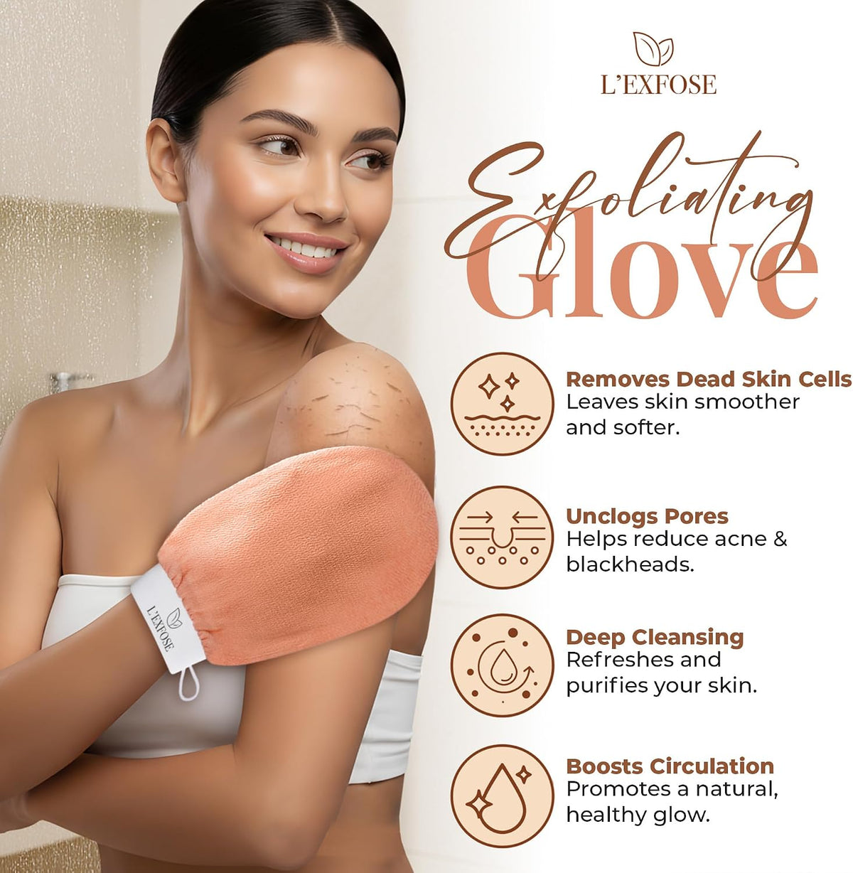 Kessa Exfoliating Shower Gloves – Natural Viscose 2-Pack