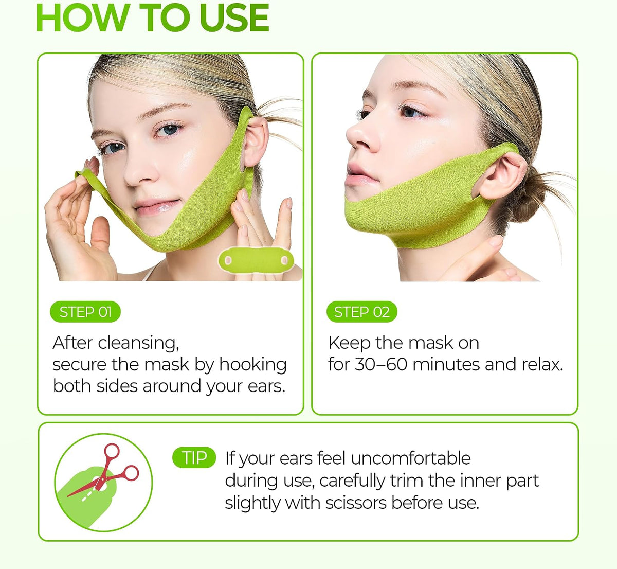 Cactox V-Lifting Mewing Band with Cactus Extract for Cooling, Puffiness Reduction, and Pore Tightening for Enhanced Skin Repair